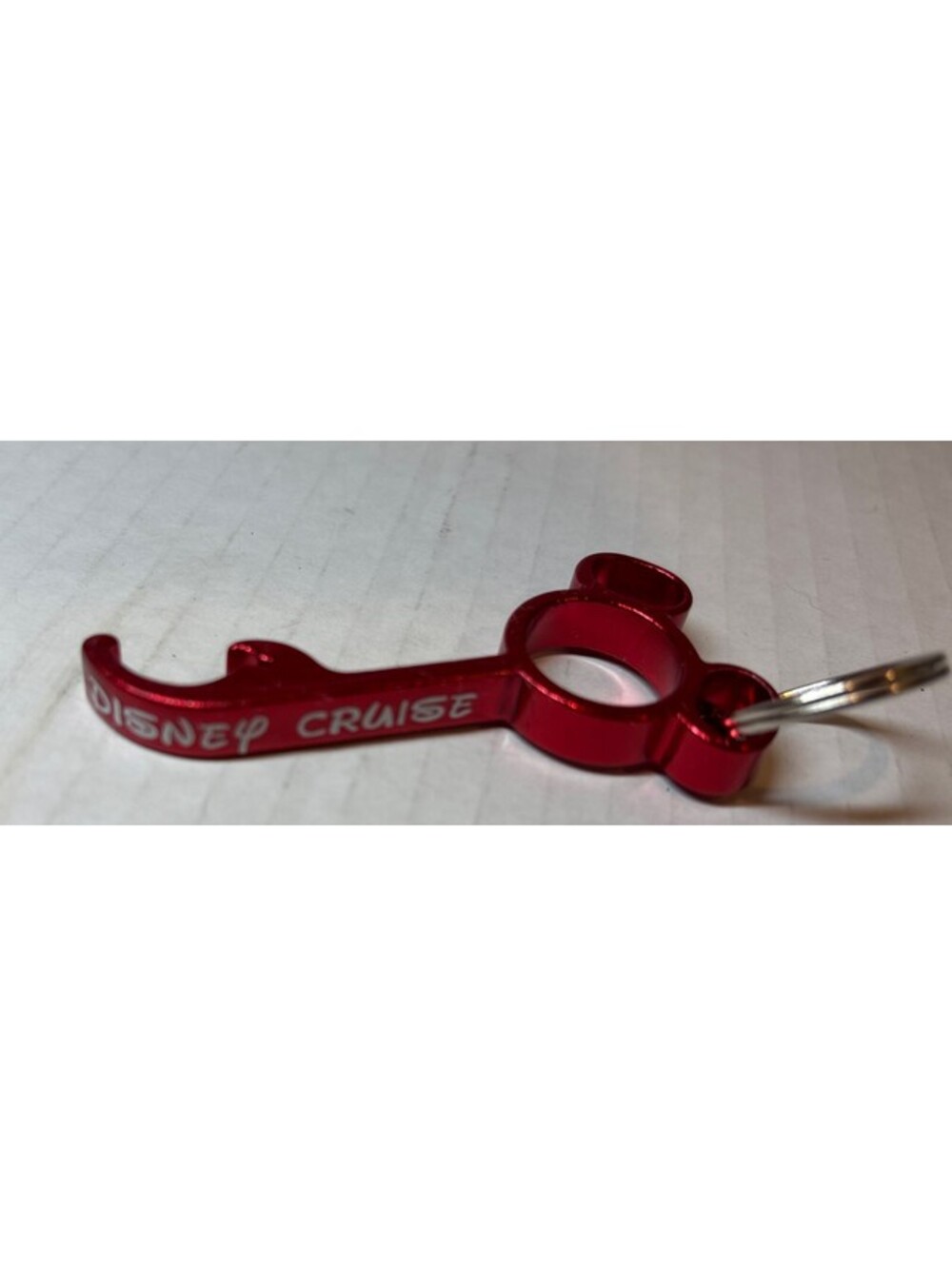 BRAND NEW NWOT Red Mickey Mouse Disney Cruise Keychain Bottle Opener Never Used